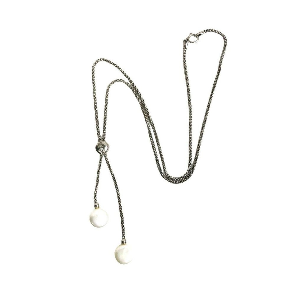 Sterling Silver White Freshwater  Pearl Necklace